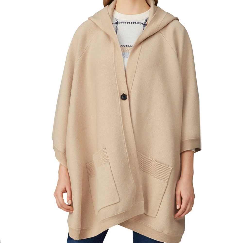 Great Jones Beige Hooded Cape with Pockets